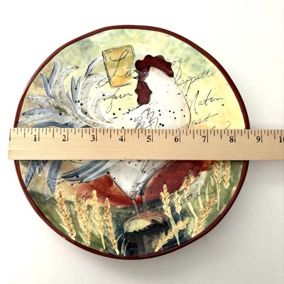 Vintage SUSAN WINGET Le Rooster Salad Plates Set 2 Certified International 8.75” - Picture 8 of 9